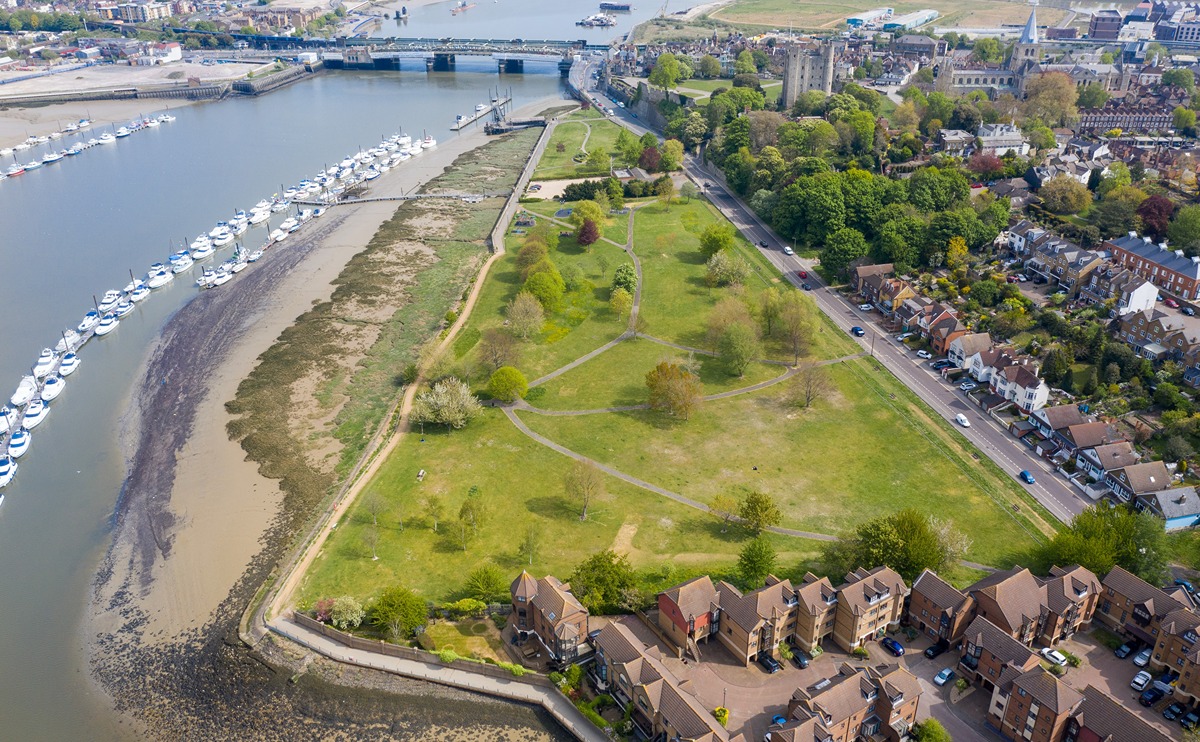 An aerial view of the Esplanade Gardens