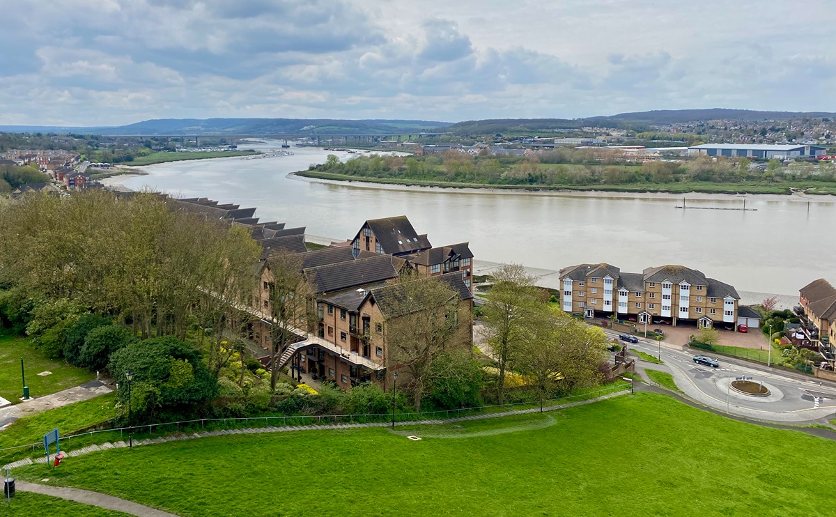 A view from Churchfields taking in the River Medway all the way to the Medway Viaducts