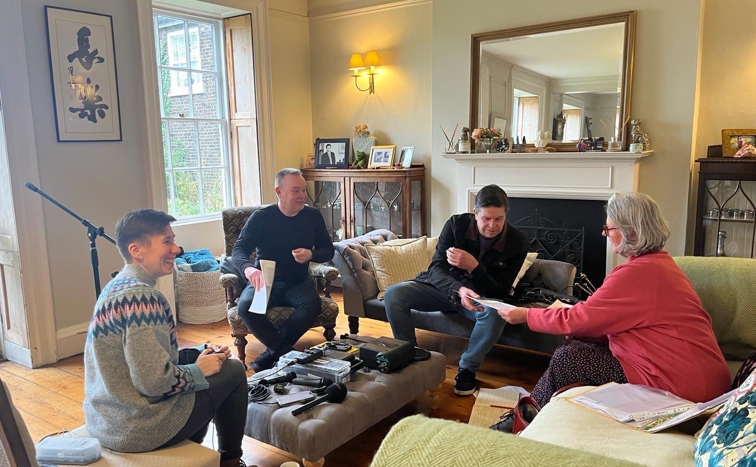 The hosts of the We Did It Medway podcast recording with FoRCE volunteer Natalie Poulton